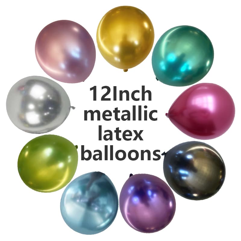 12 colių metaliniai chromo latekso balionai