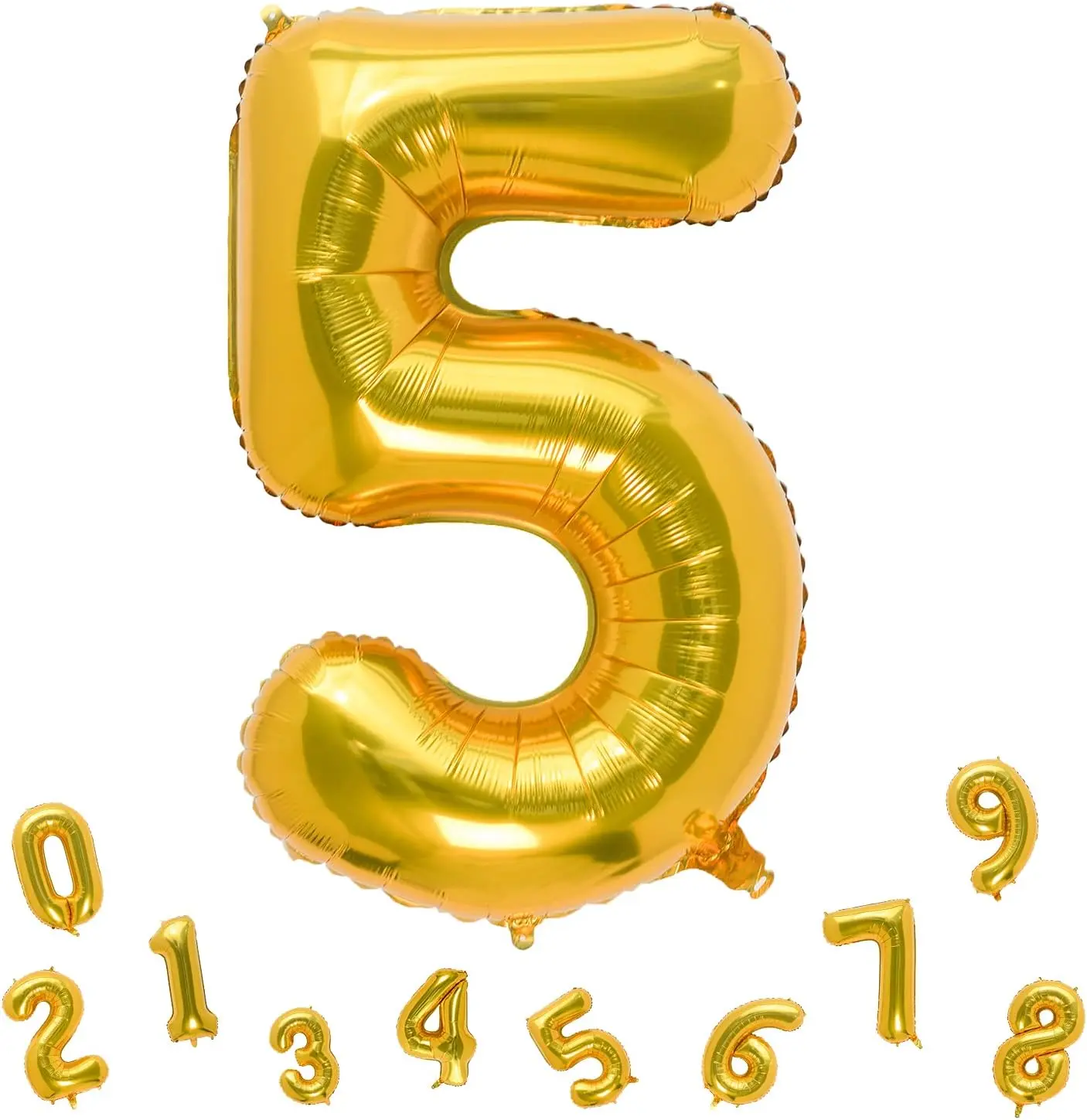4D aukso numerio folijos balionas