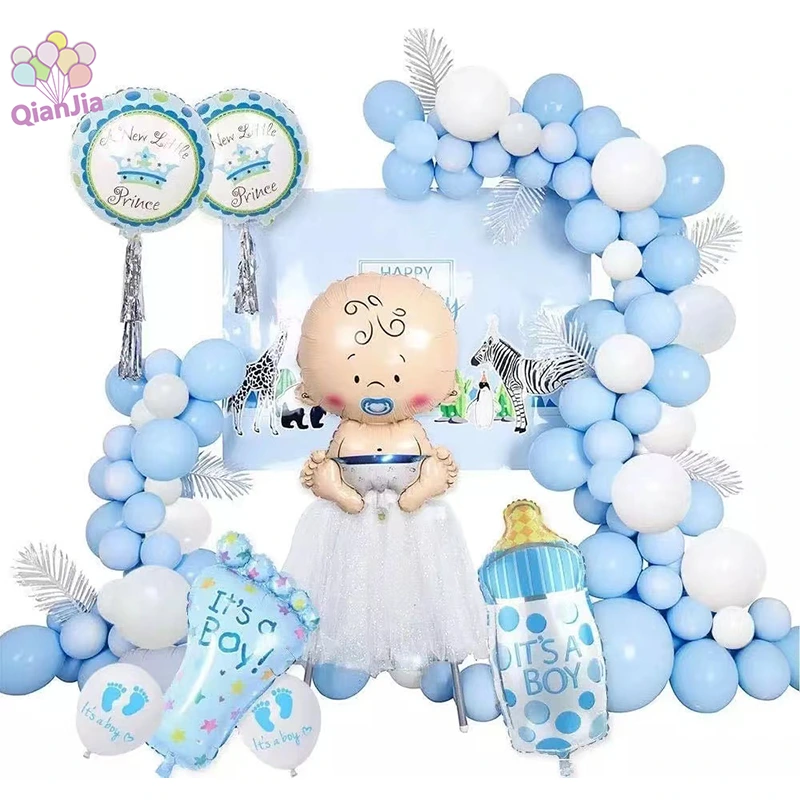 Baby Shower Balloon Arch Girland rinkinys su folijos balionu