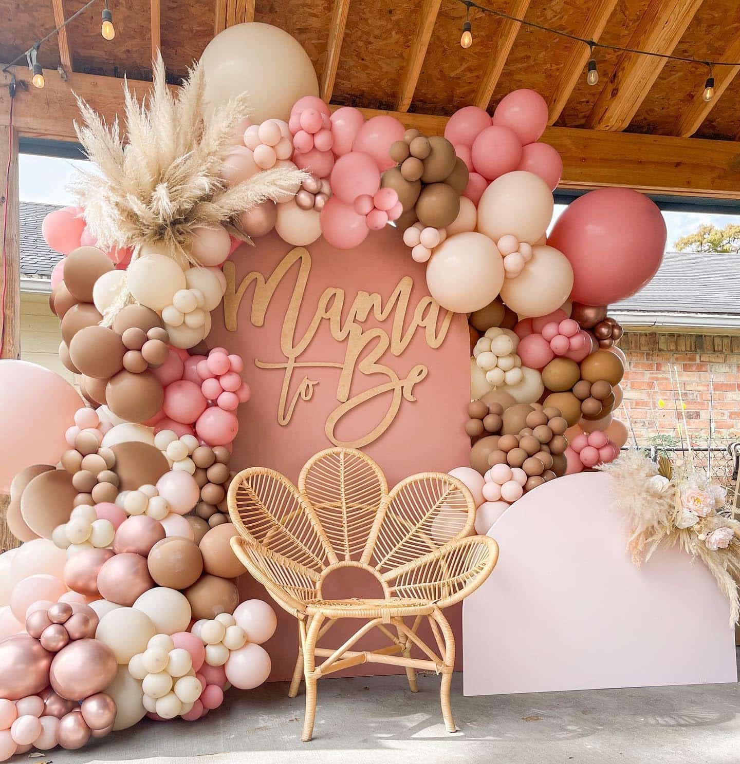 Boho vestuvių balionų girliandos arkos rinkinys
