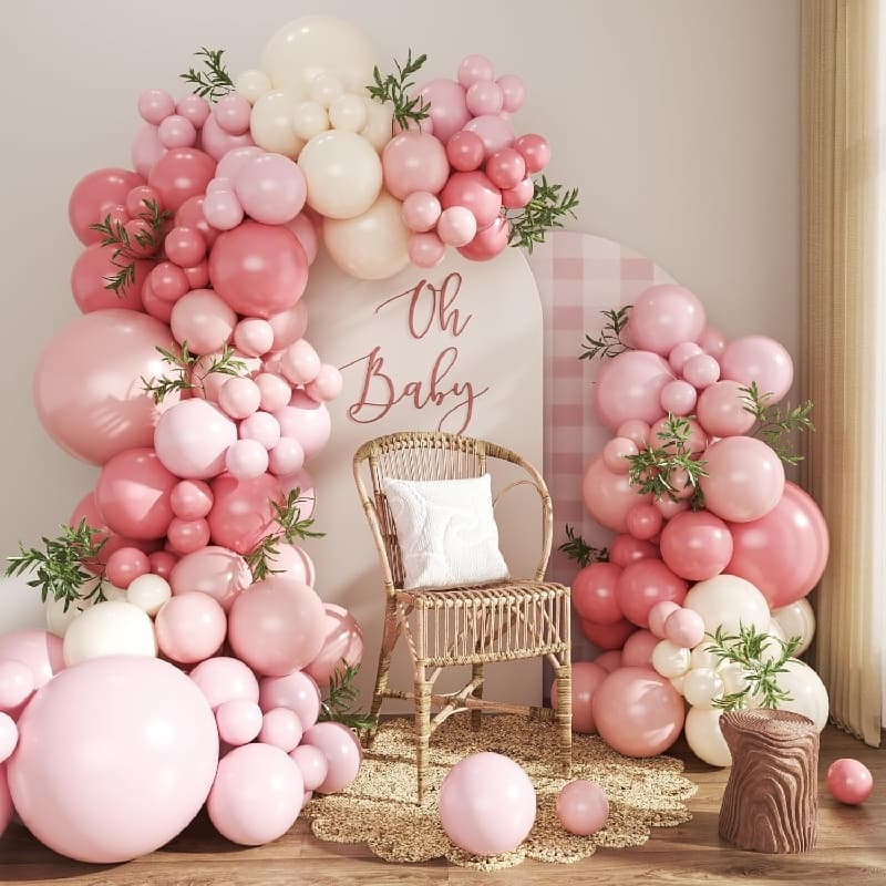Dusty Pink Balloon Girland rinkinys