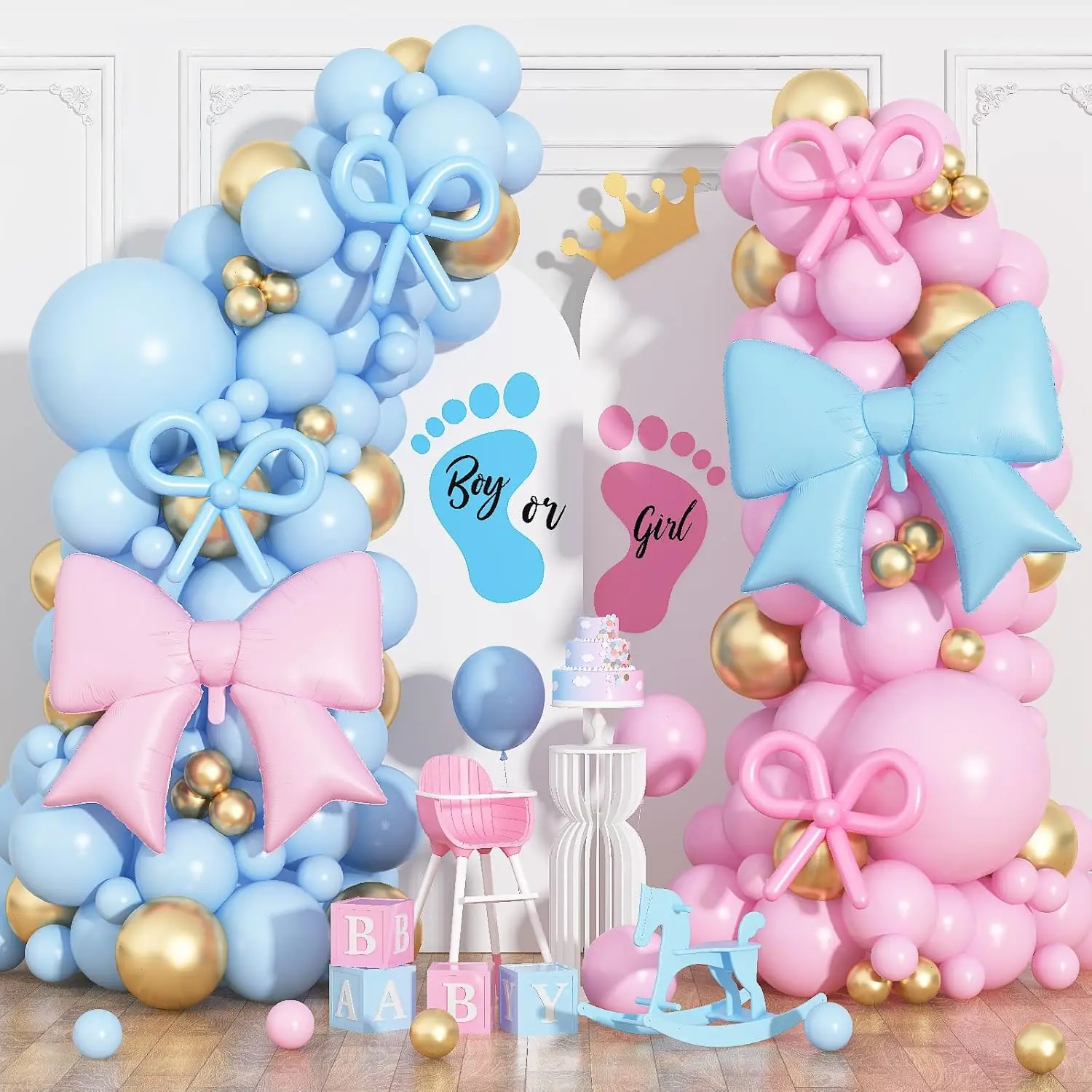 Gender Reveal Balloon Girland rinkiniai