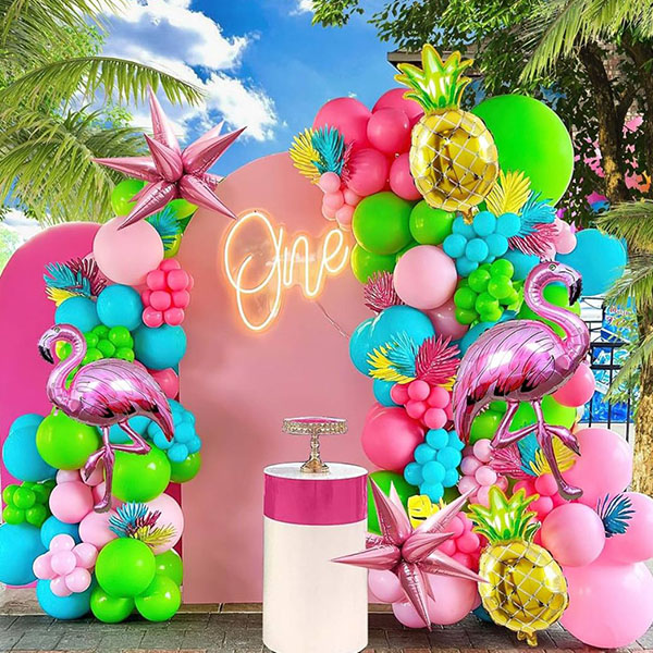 Havajų temos balionų girliandos rinkinys