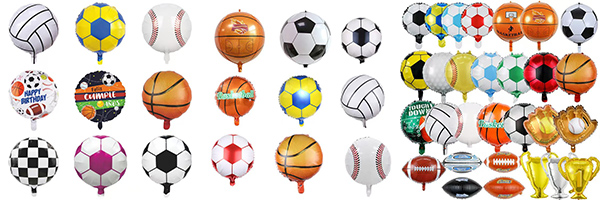 Sports theme round foil balloons