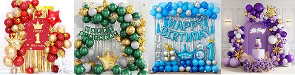 Balloon garland arch set with crown foil balloon