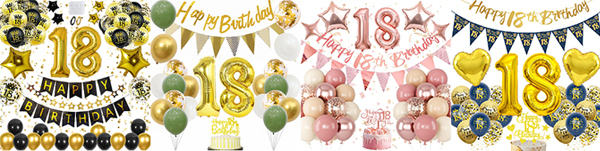 18th birthday balloon set