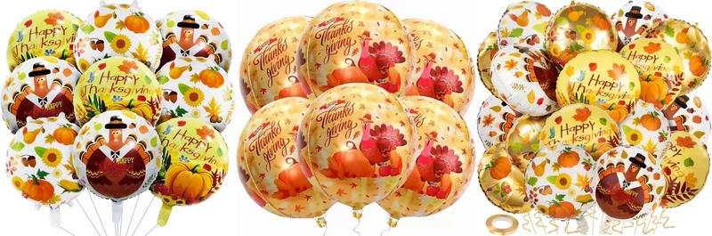 Thanksgiving round foil balloons