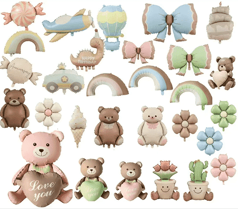 Matinės spalvos folijos balionai