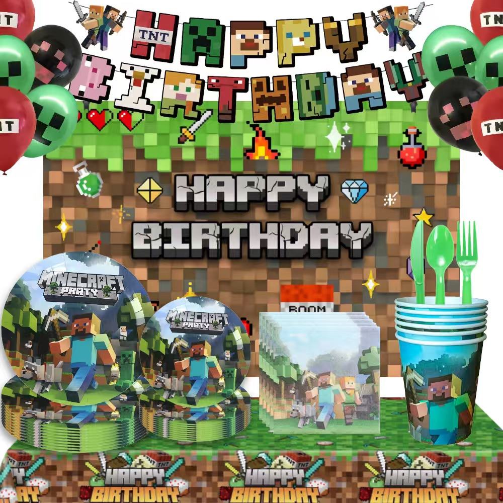„Minecraft“ vakarėlių reikmenys